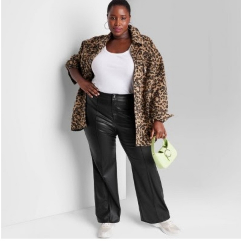 Wild Fable Plus Faux Leather Trousers - 14W